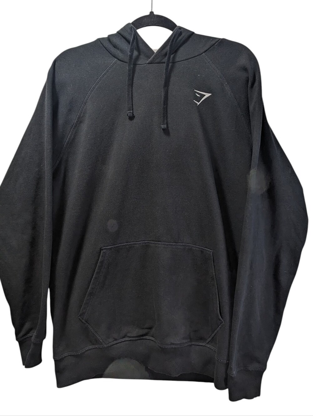 Gymshark Black Men's Pullover Hoodie with Subtle Logo Embroidered Size L